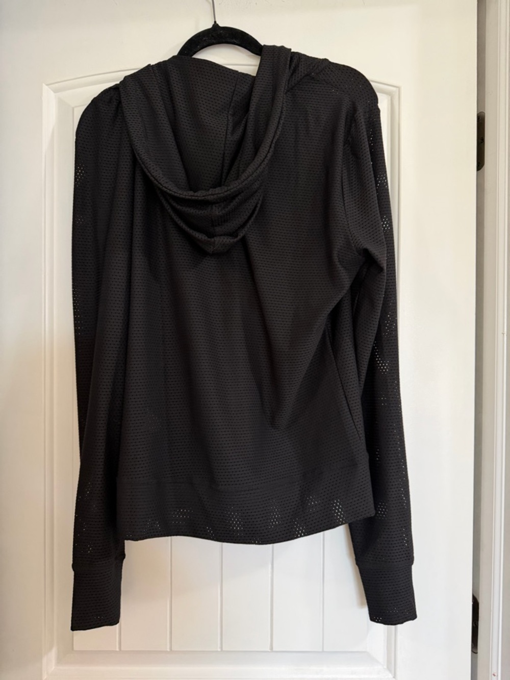 bebe Black Rhinestone Logo Mesh Zip Hoodie - Picture 6 of 8
